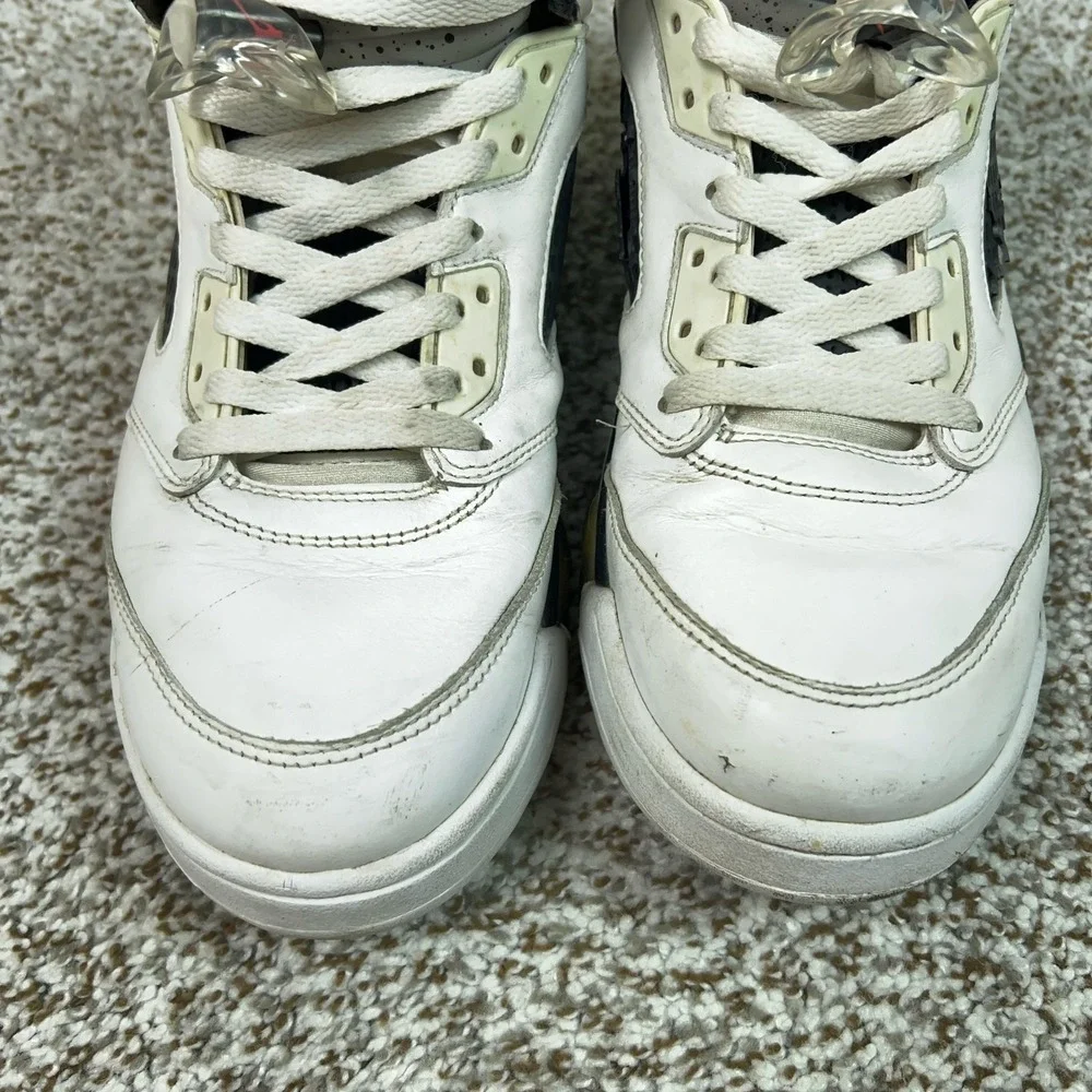 Jordan Shoes Mens Size 10.5 White Air Jordan 5 Retro Poison Green Sneakers Sport